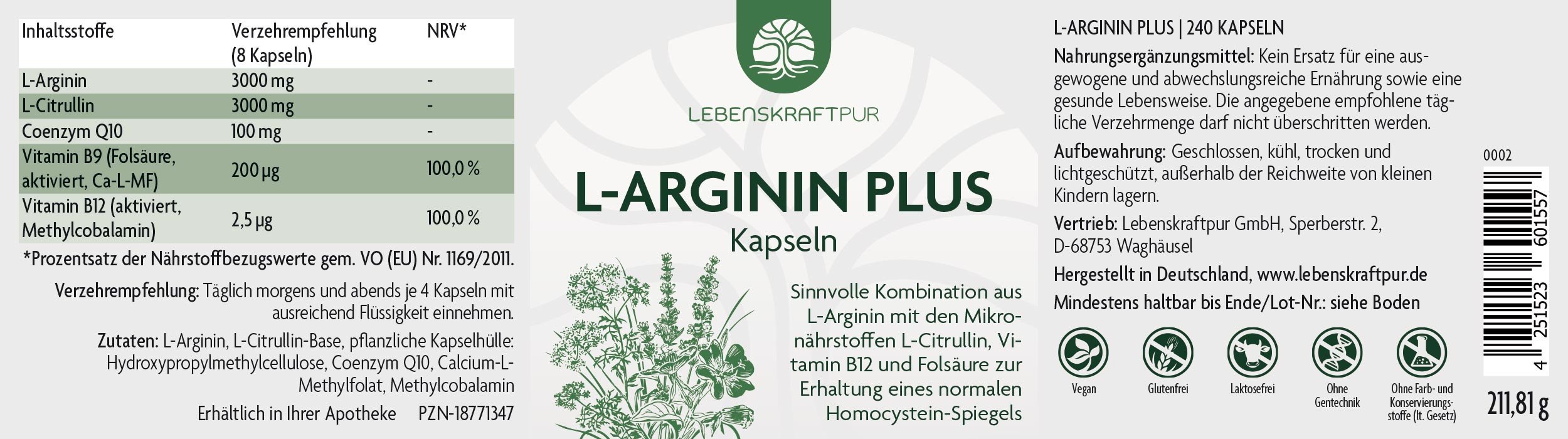 Produktbild L-Arginin Plus Kapseln
