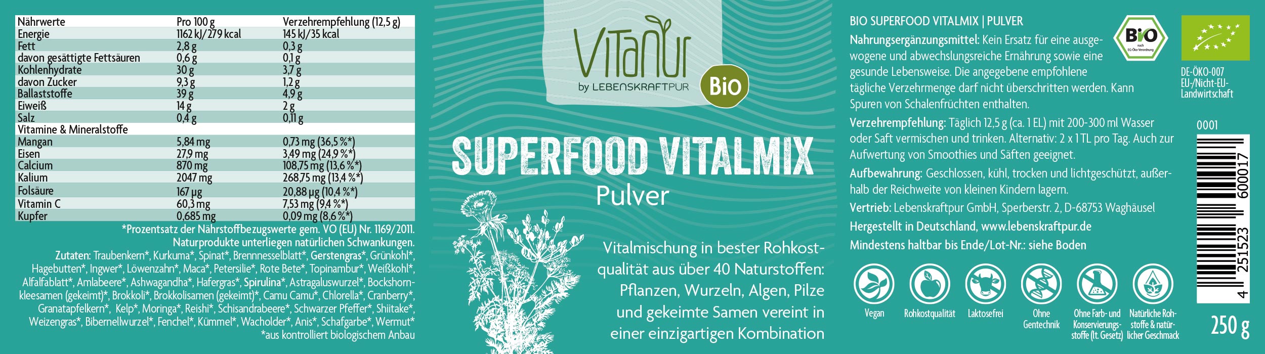 Produktbild Bio Superfood Vitalmix Pulver
