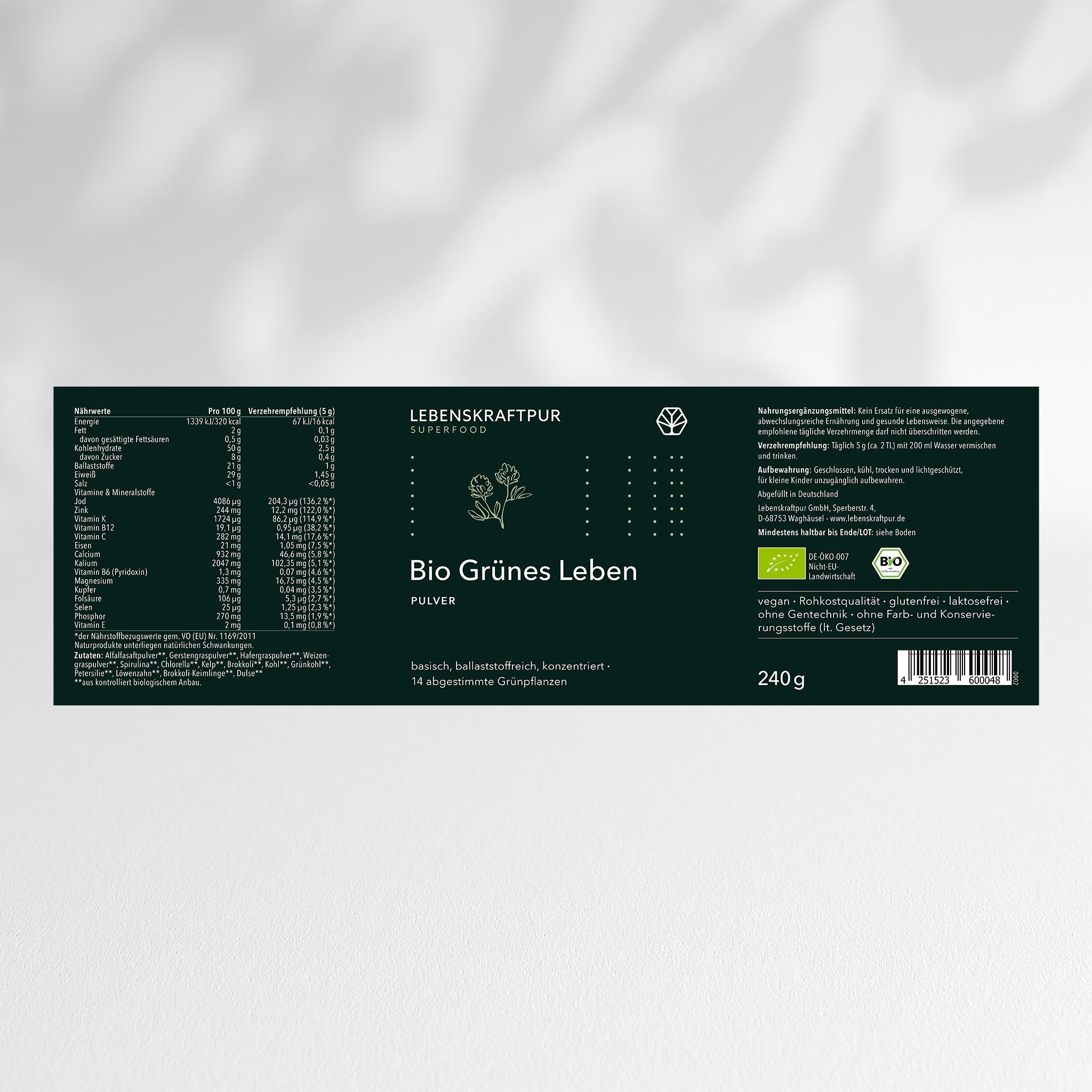 Bio Grünes Leben Pulver