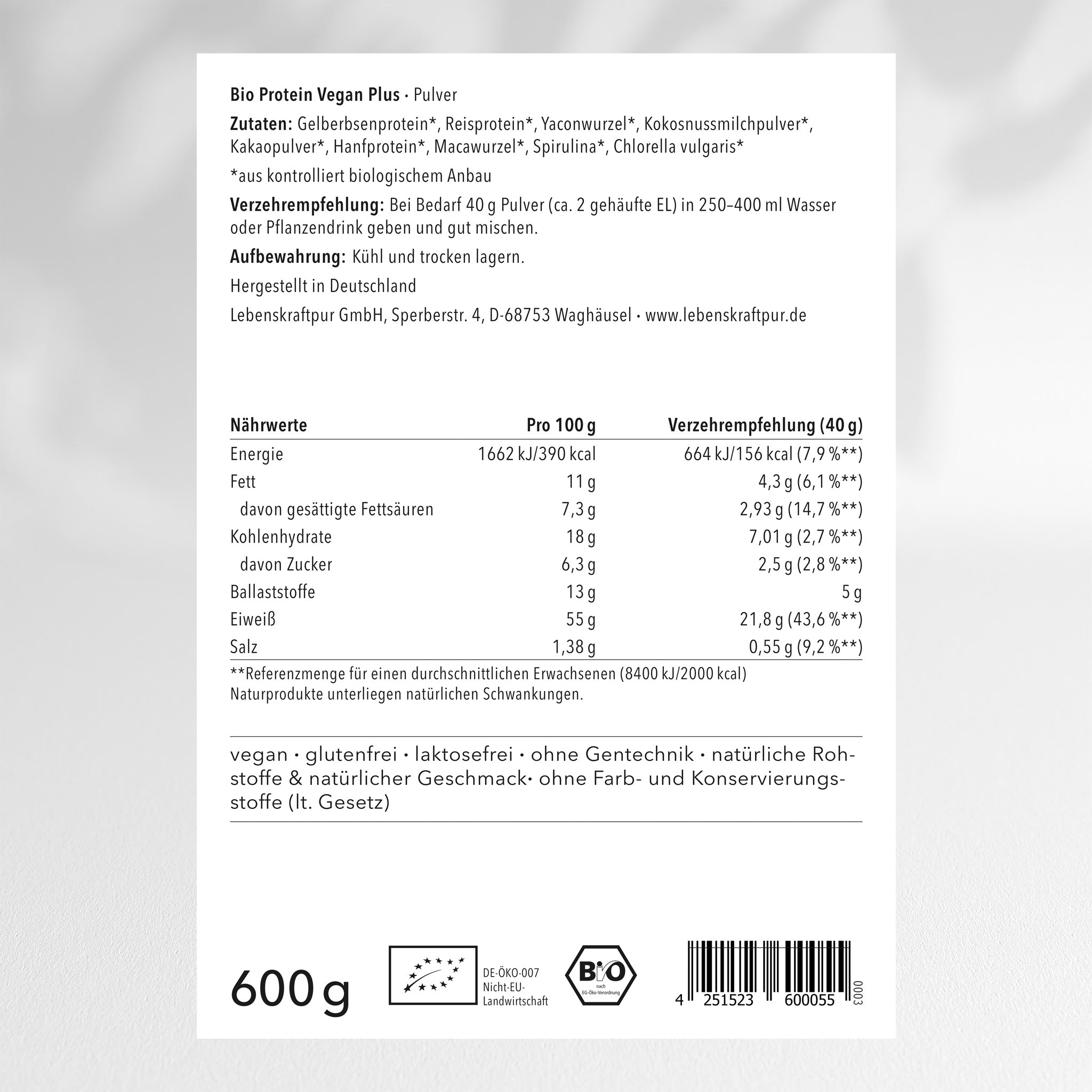 Bio Protein Vegan Plus Pulver