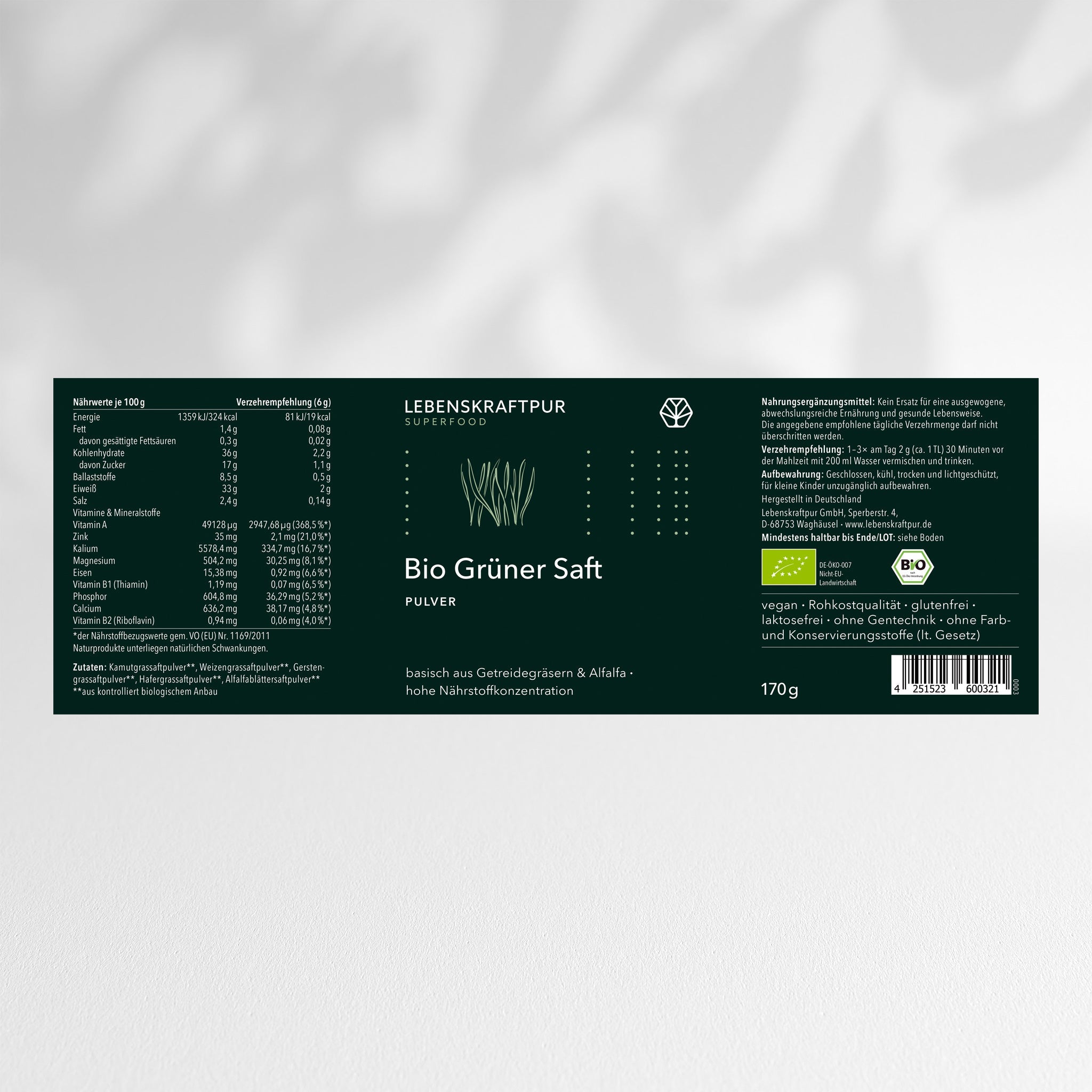 Bio Grüner Saft Pulver