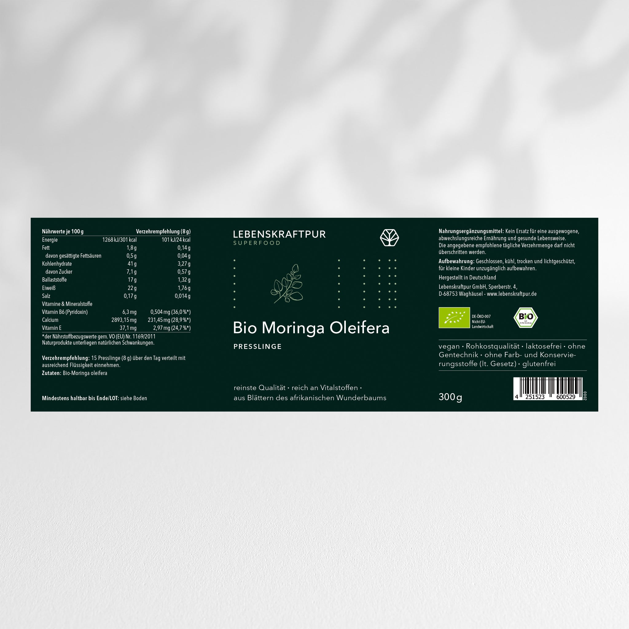 Bio Moringa Oleifera Presslinge