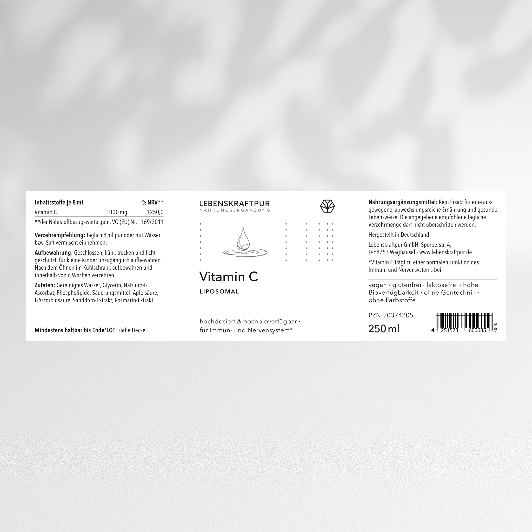 natrium aufbewahrung Vitamin C Liposomal online kaufen
