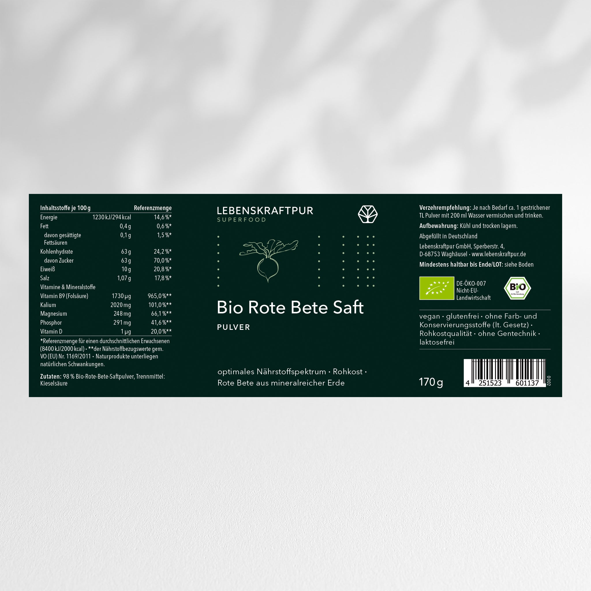 Bio Rote Bete Saft Pulver