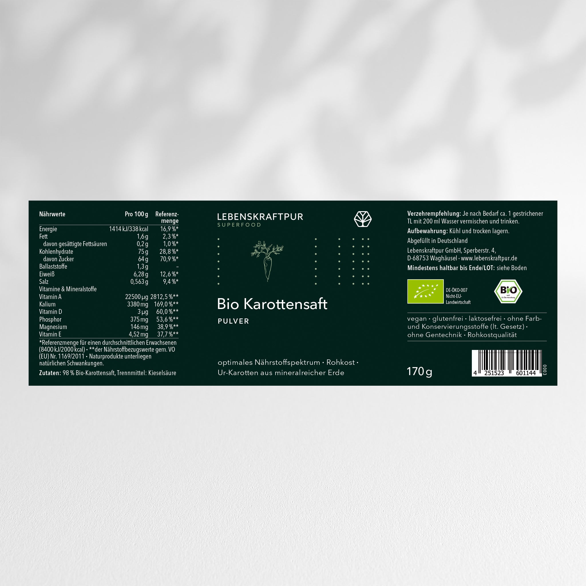 Bio Karottensaft Pulver