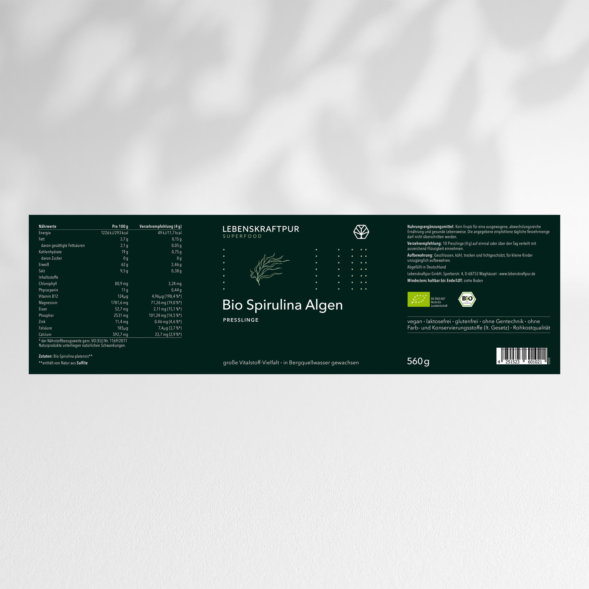 Bio Spirulina Algen Presslinge