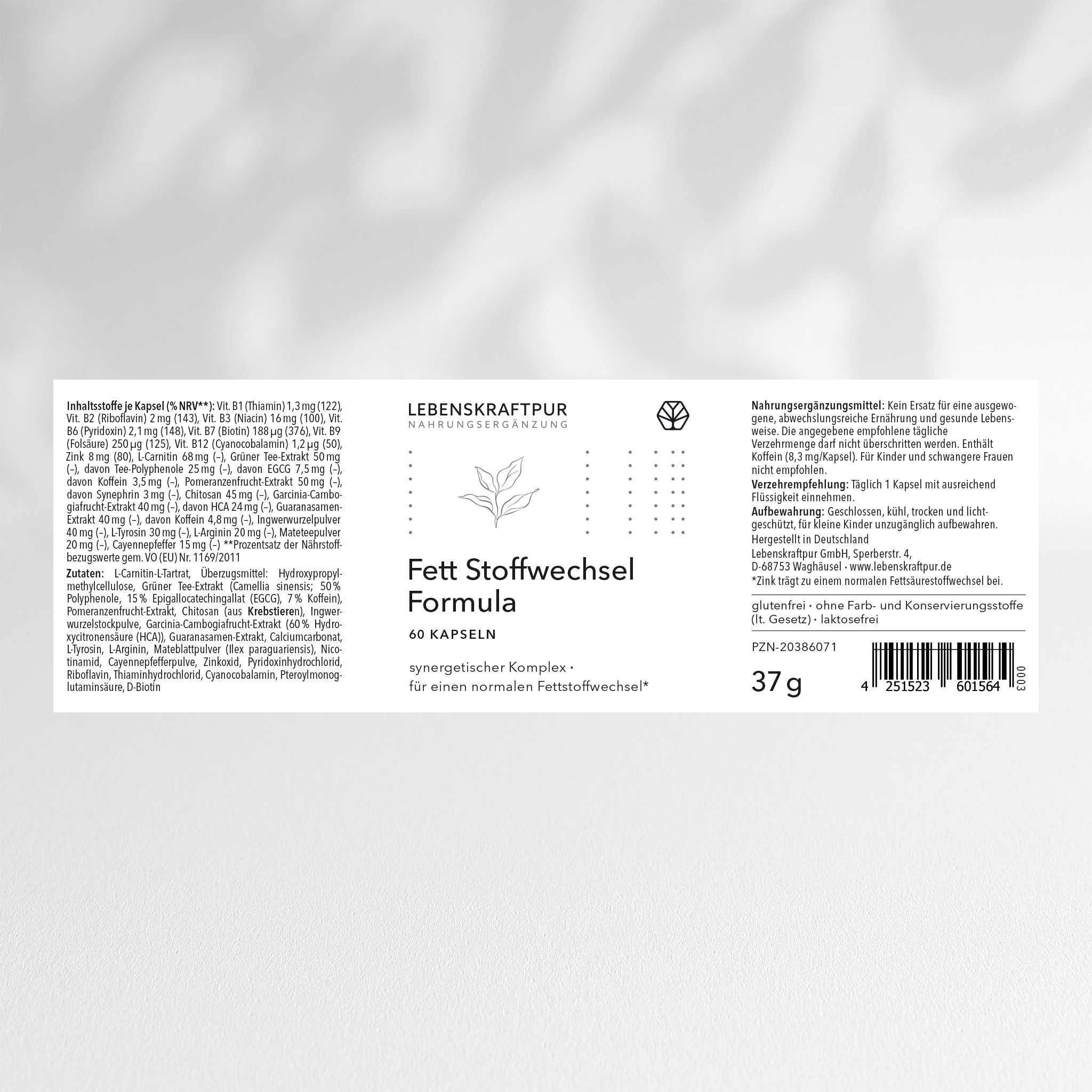 Fett Stoffwechsel Formula Kapseln