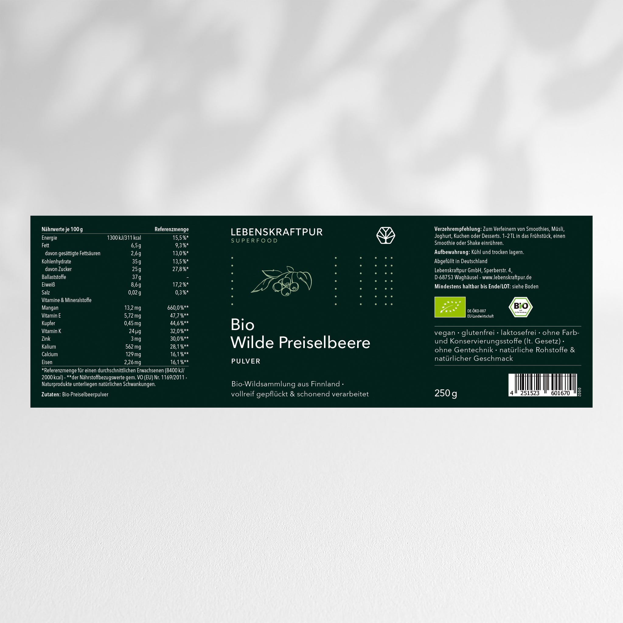 Bio Wilde Preiselbeere Pulver
