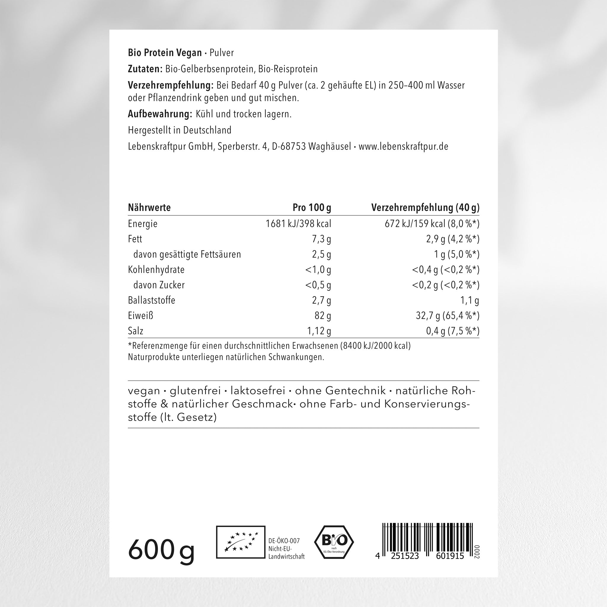 Bio Protein Vegan Pulver