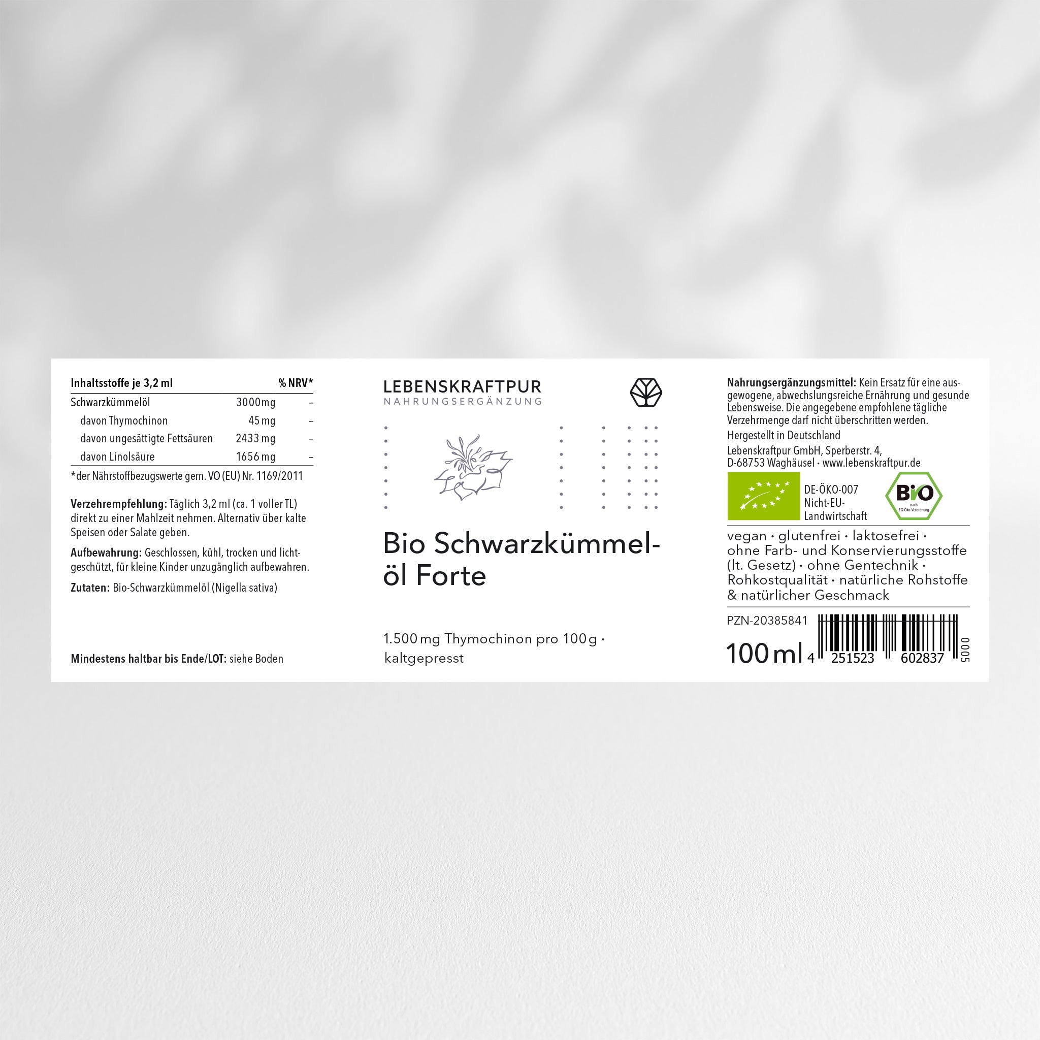 Bio Schwarzkümmelöl Forte