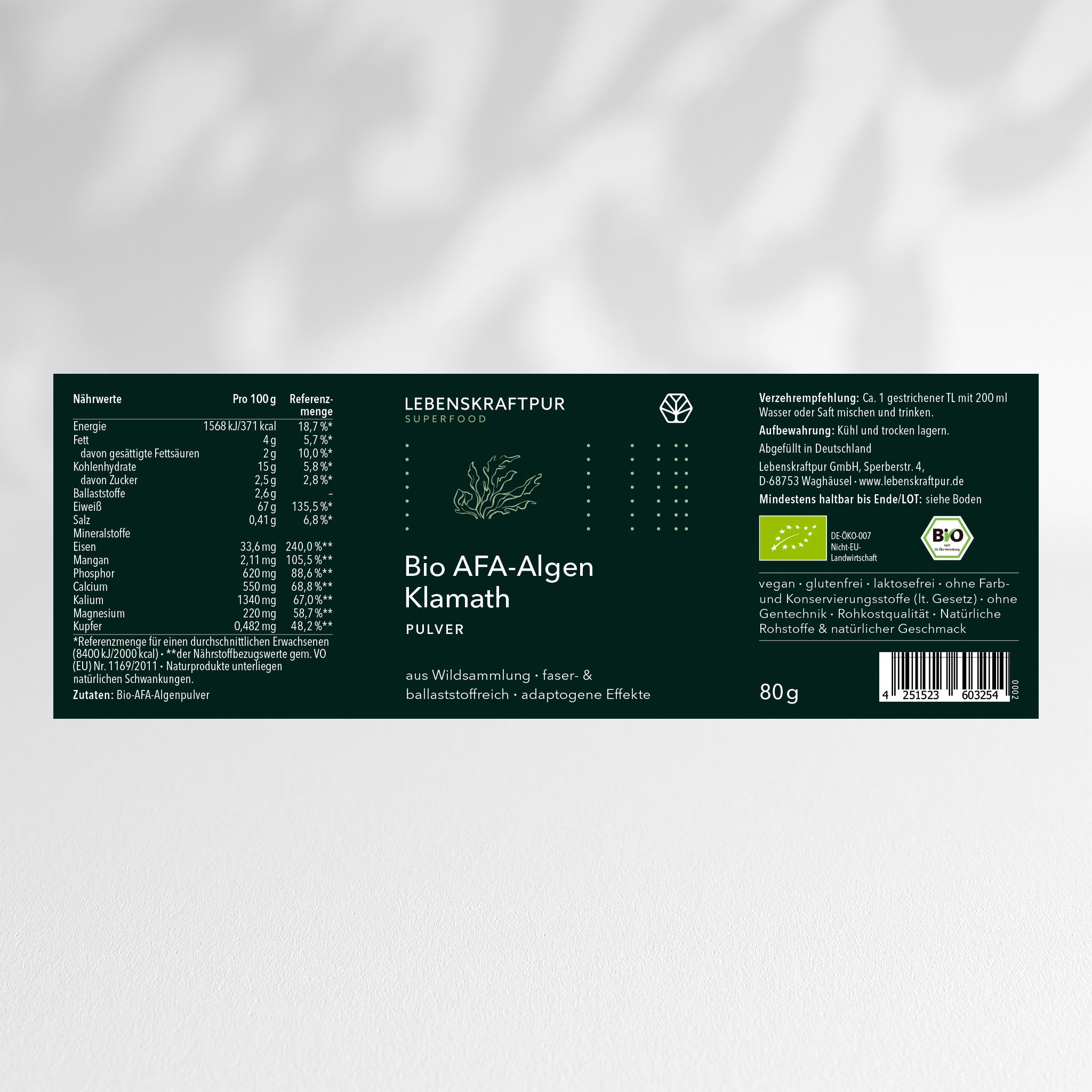 Bio AFA-Algen Klamath Pulver