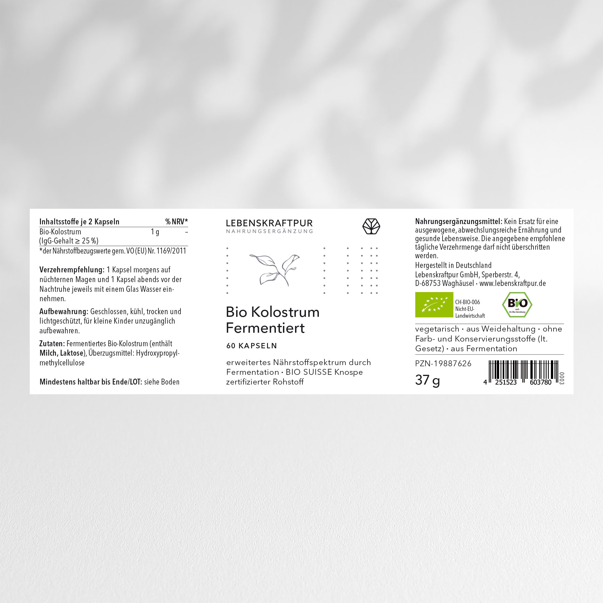 Bio Kolostrum Fermentiert Kapseln