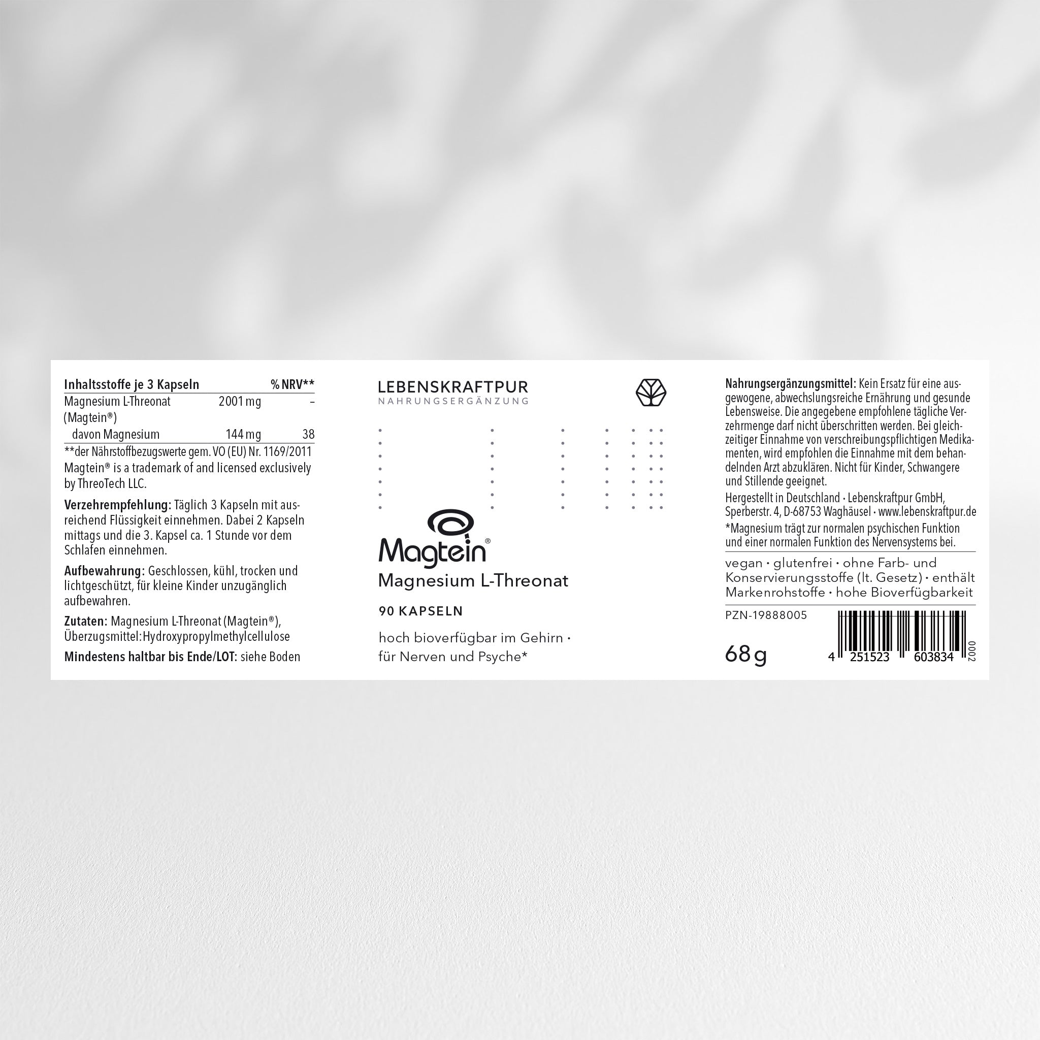Magtein® Magnesium L-Threonat Kapseln