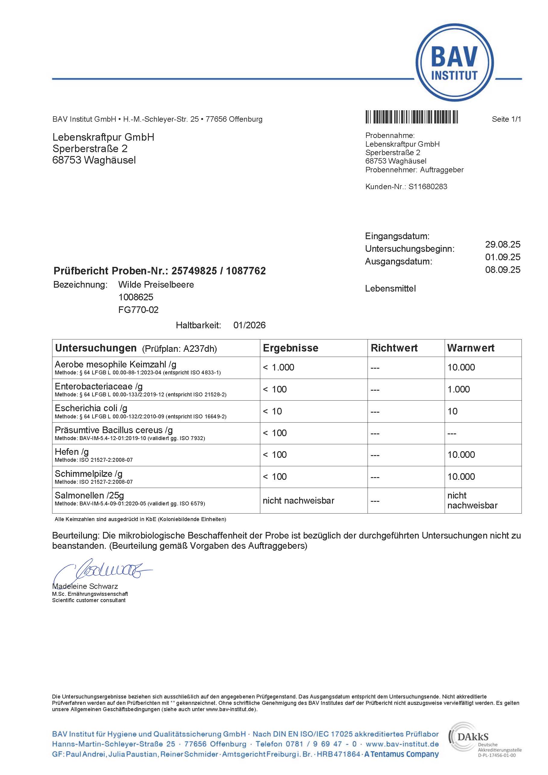 Bio Wilde Preiselbeere Pulver