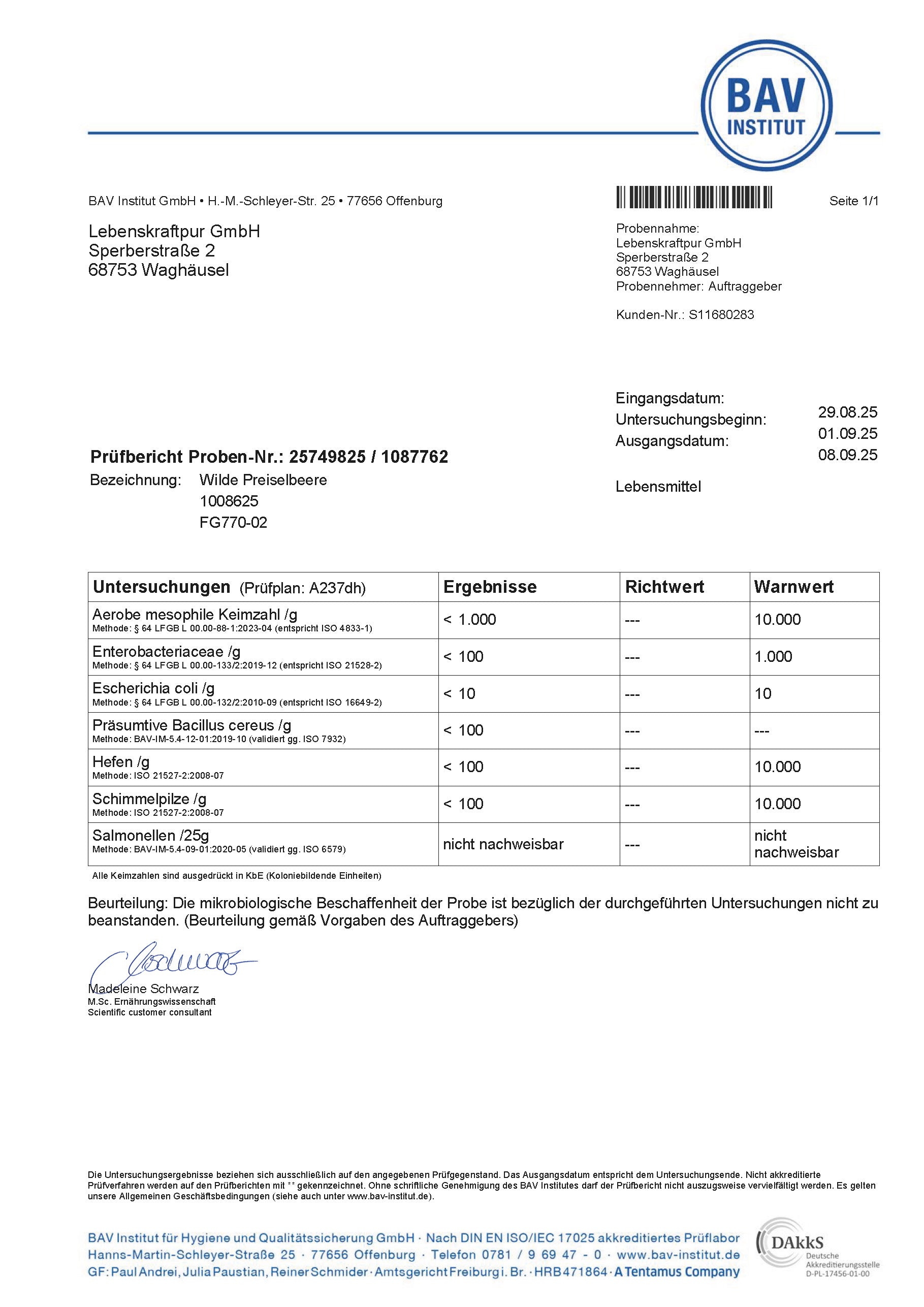 Bio Wilde Preiselbeere Pulver