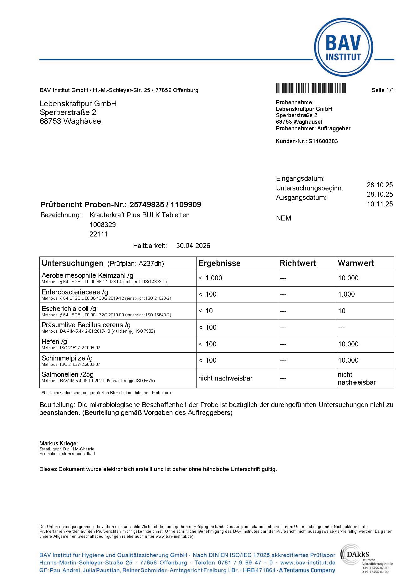 Kräuterkraft Tabletten