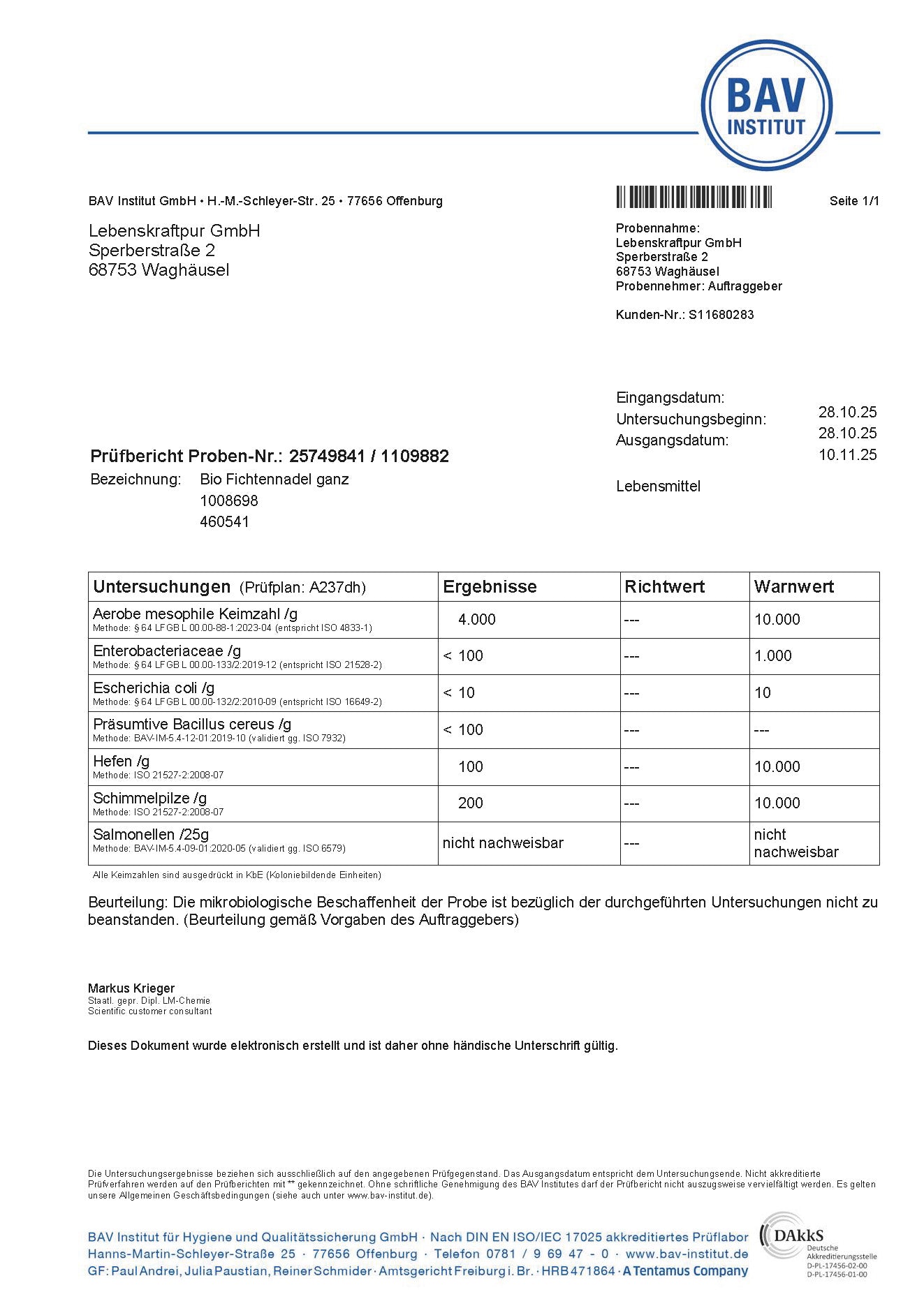 Bio Fichtennadeln Ganz