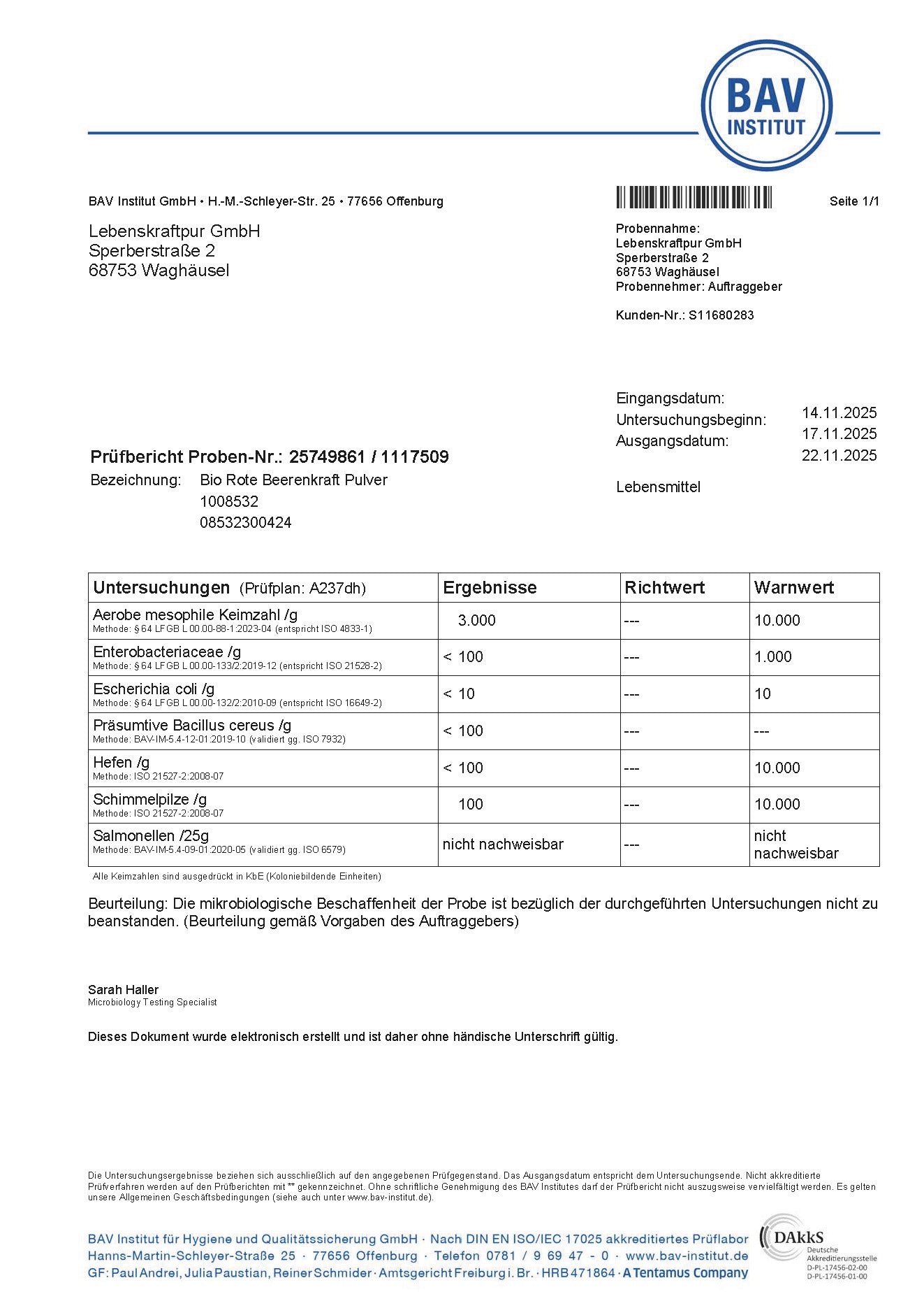 Bio Rote Beerenkraft Pulver