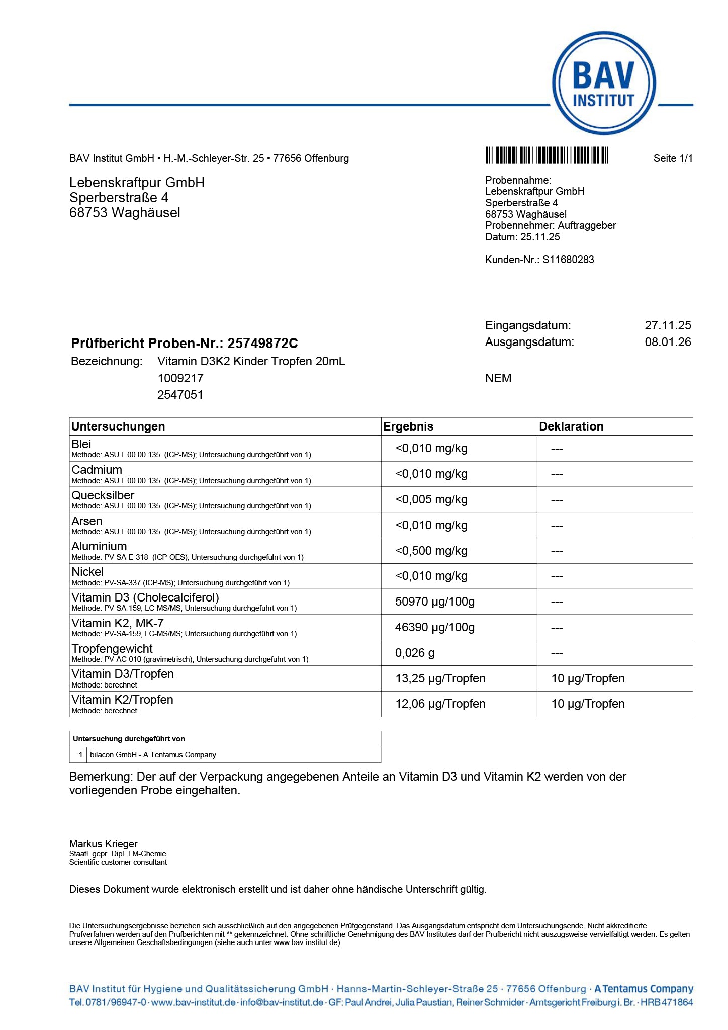 Vitamin D3K2 Kinder Tropfen