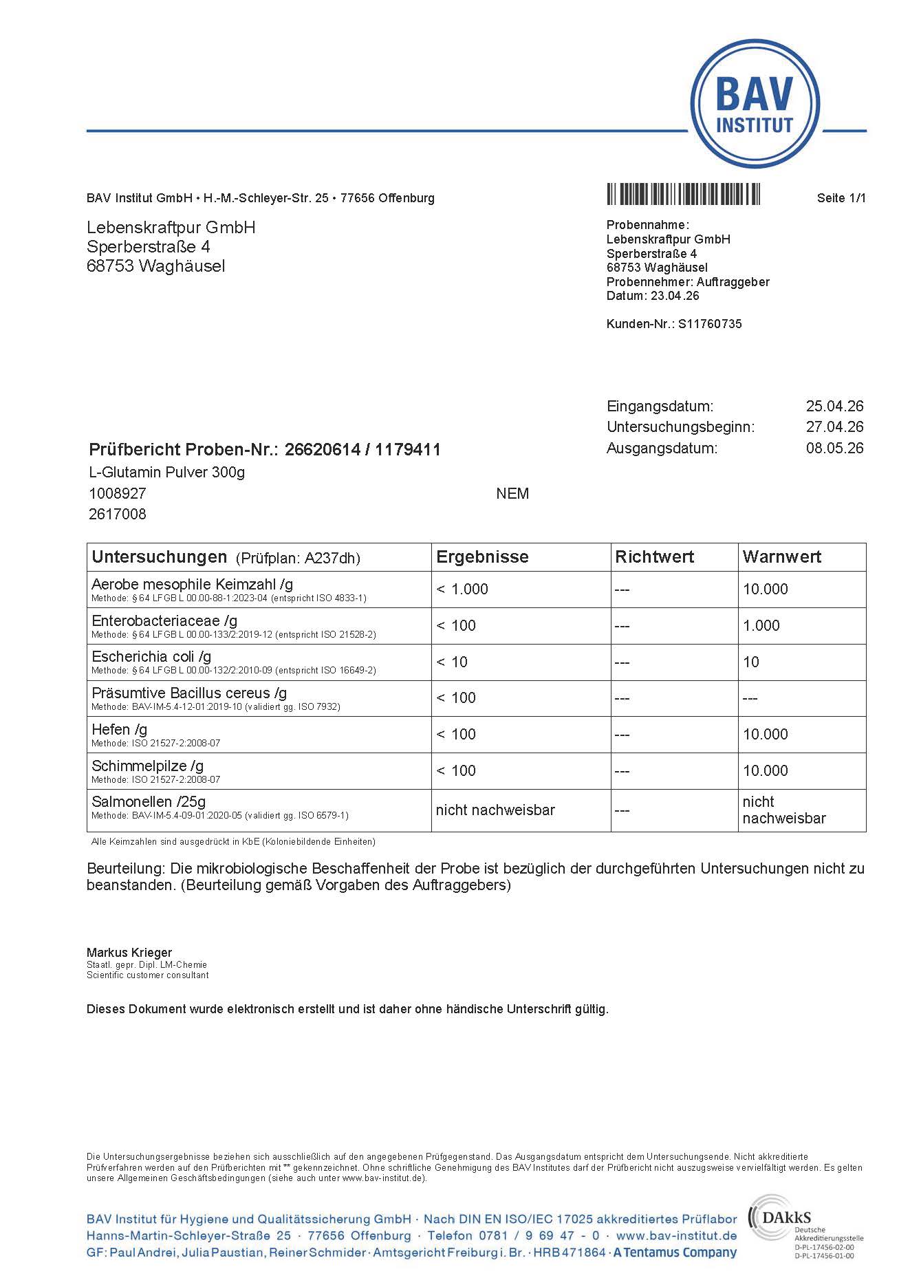 L-Glutamin Pulver
