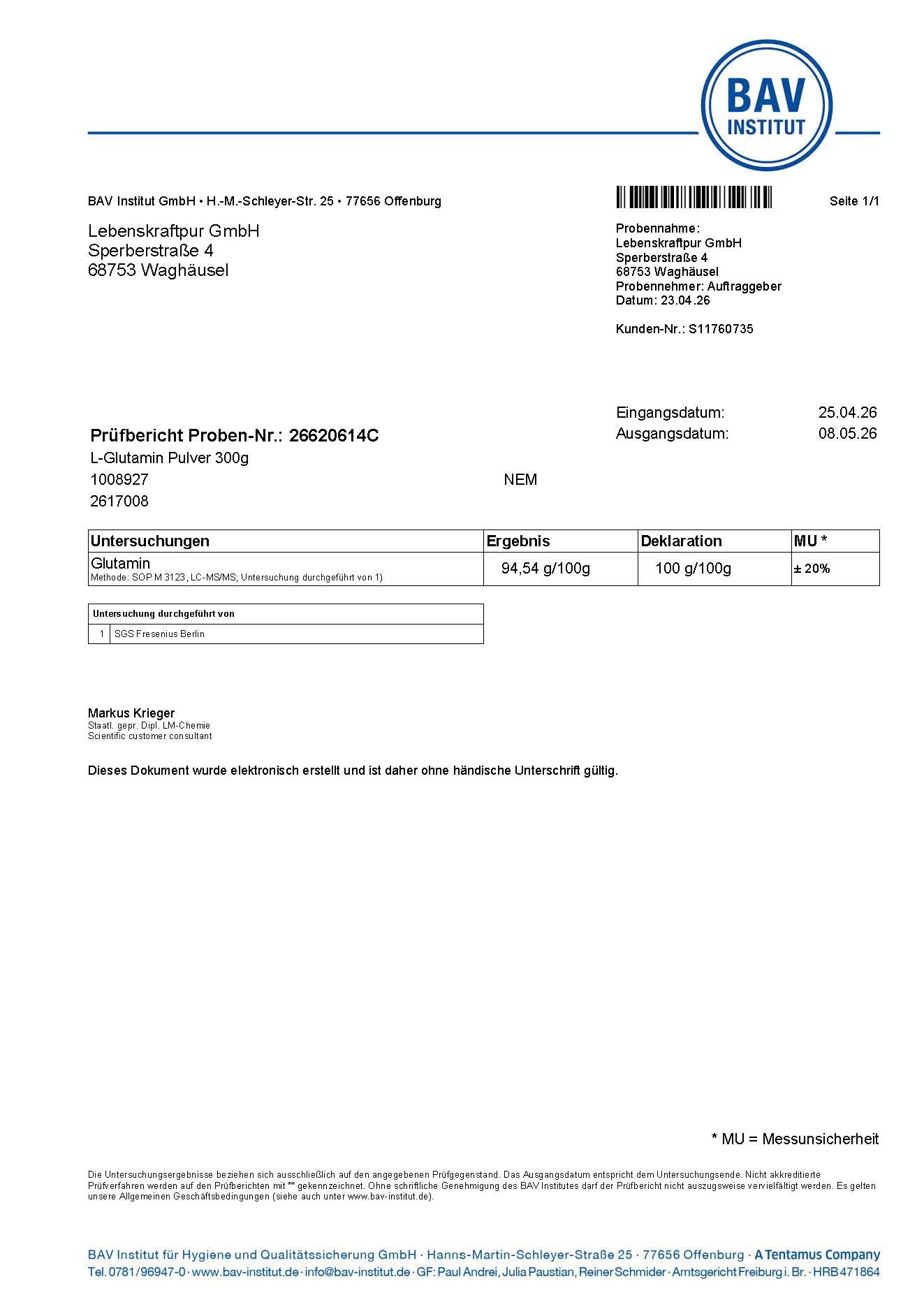 L-Glutamin Pulver