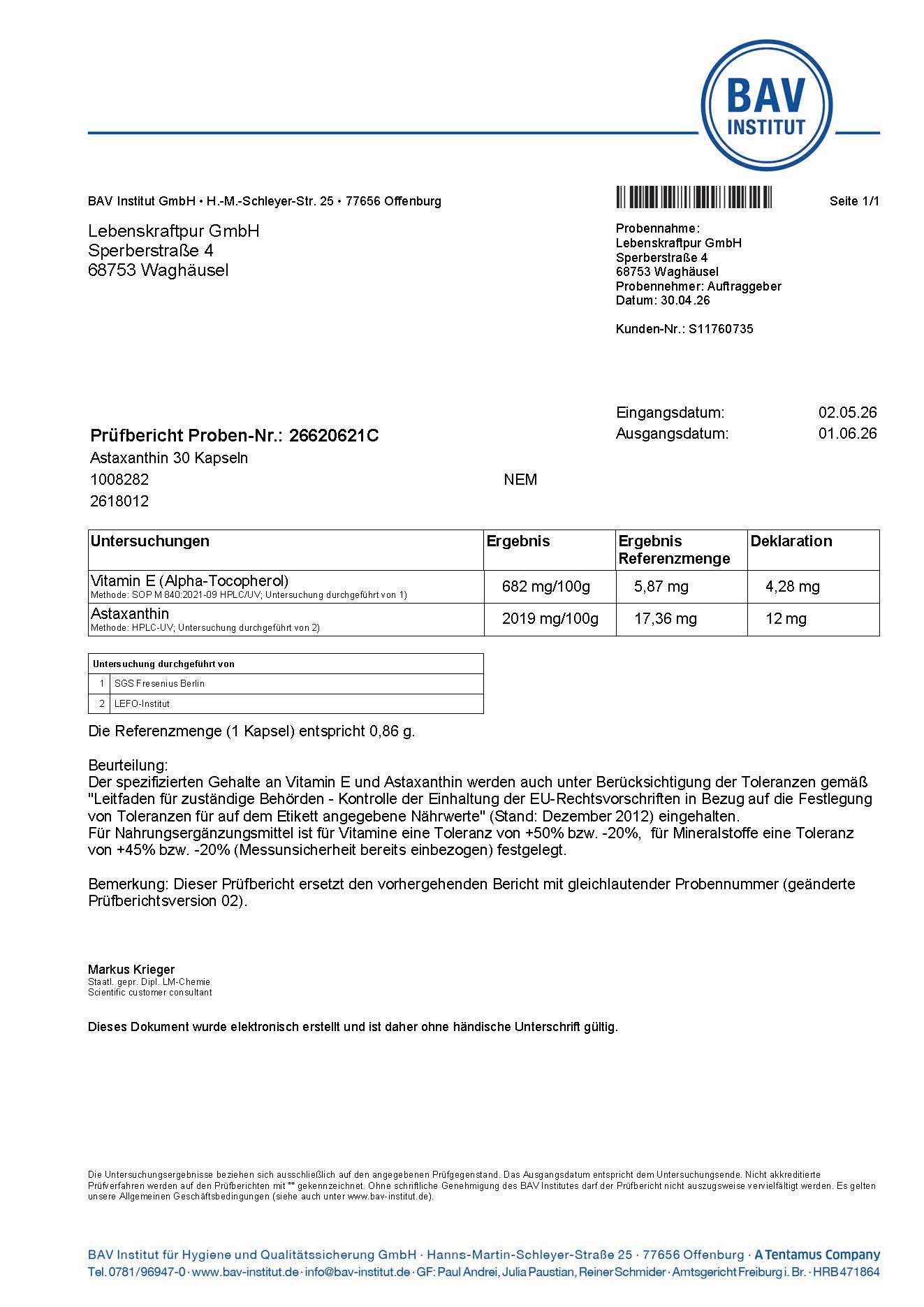 Astaxanthin Kapseln