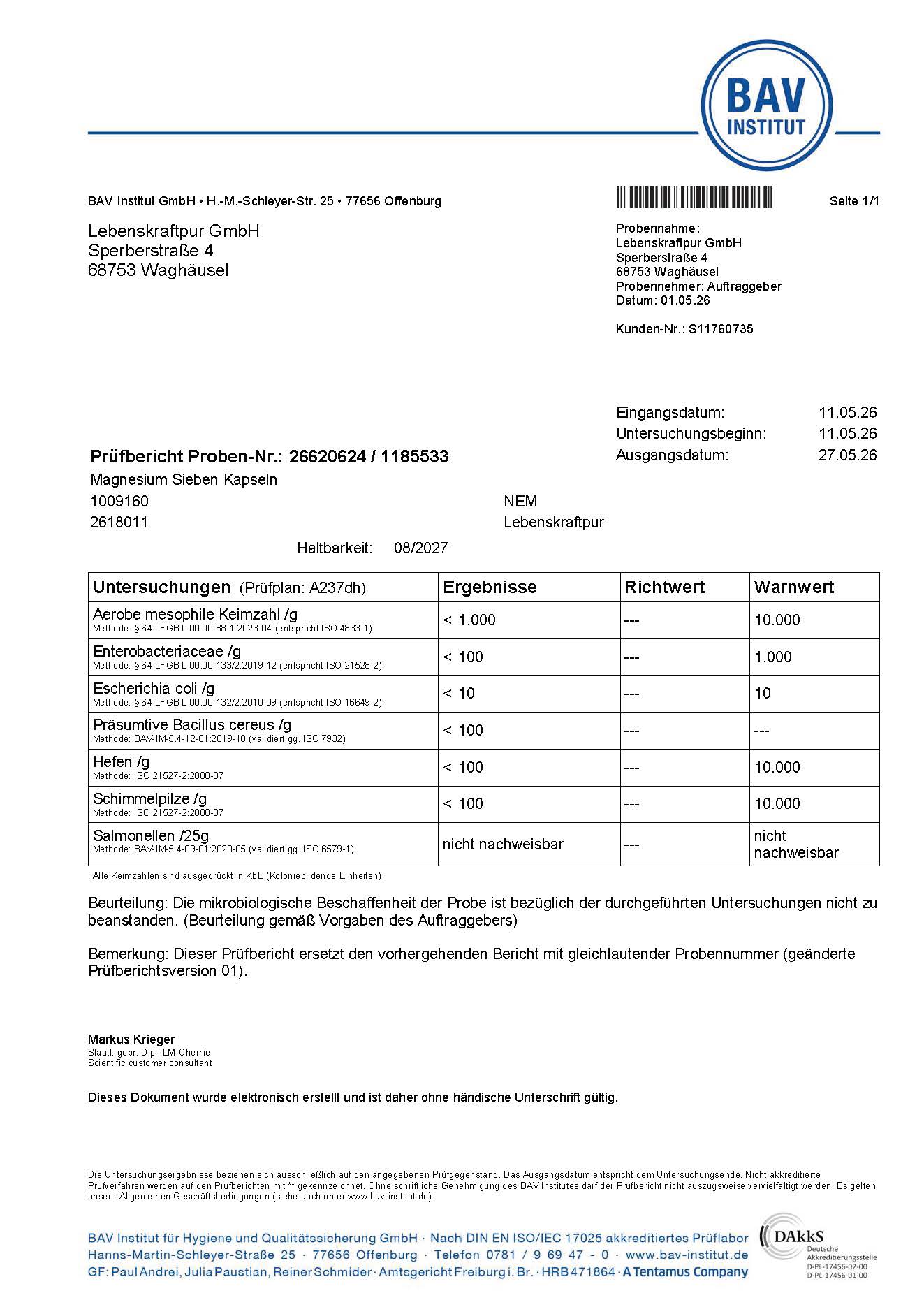 Magnesium Sieben Kapseln