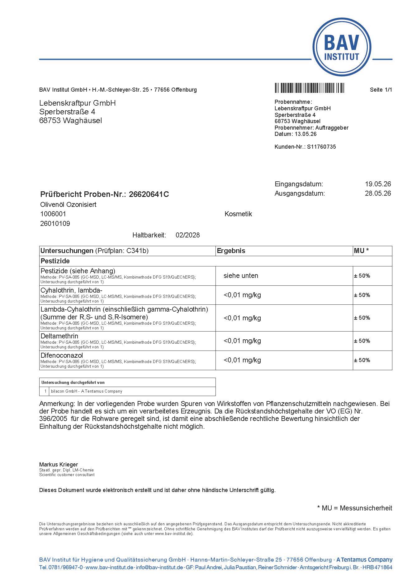 Olivenöl Ozonisiert