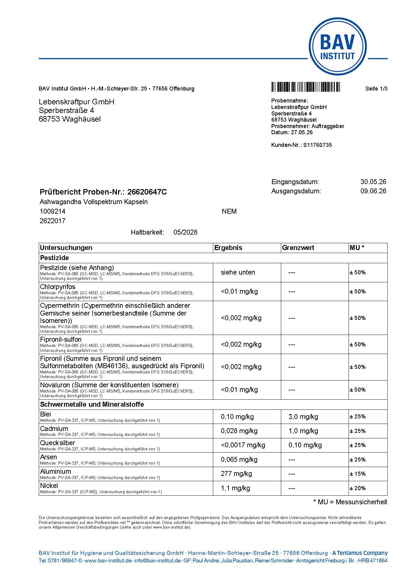 Ashwagandha Vollspektrum-Extrakt Kapseln