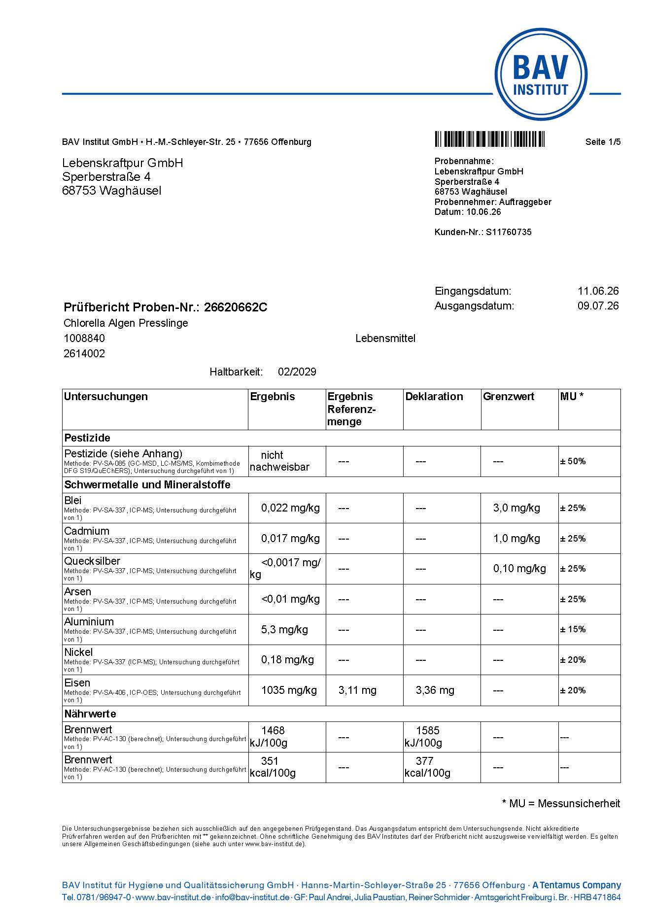 Chlorella Algen Presslinge