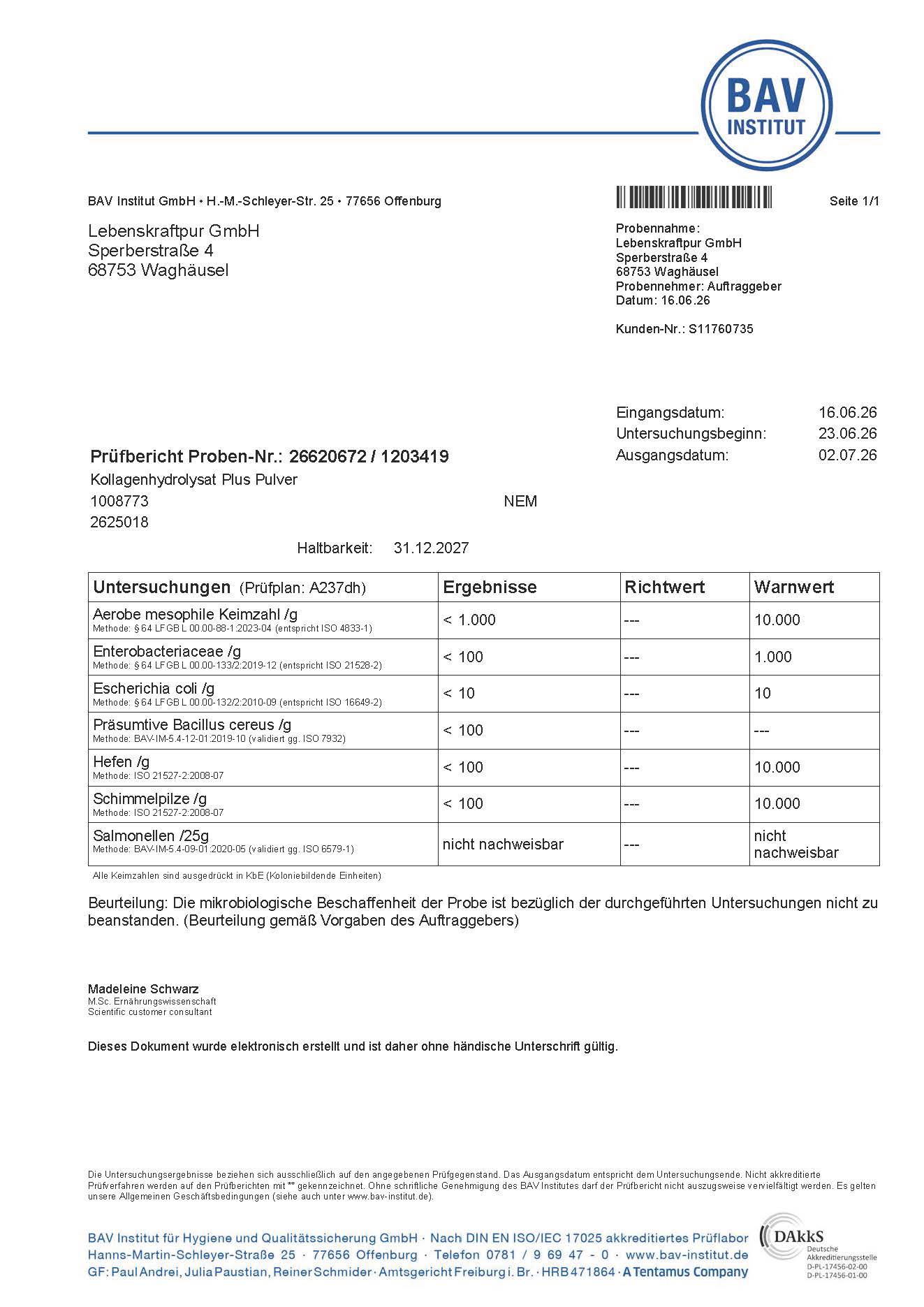 Kollagenhydrolysat Plus Pulver