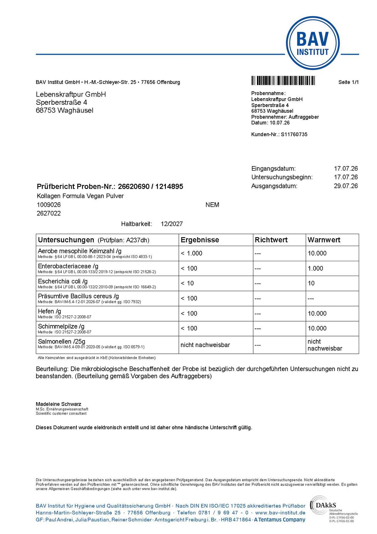 Kollagen Formula Vegan Pulver