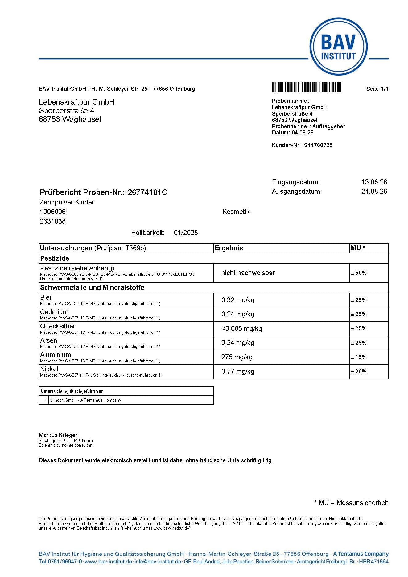 Zahnpulver Kinder