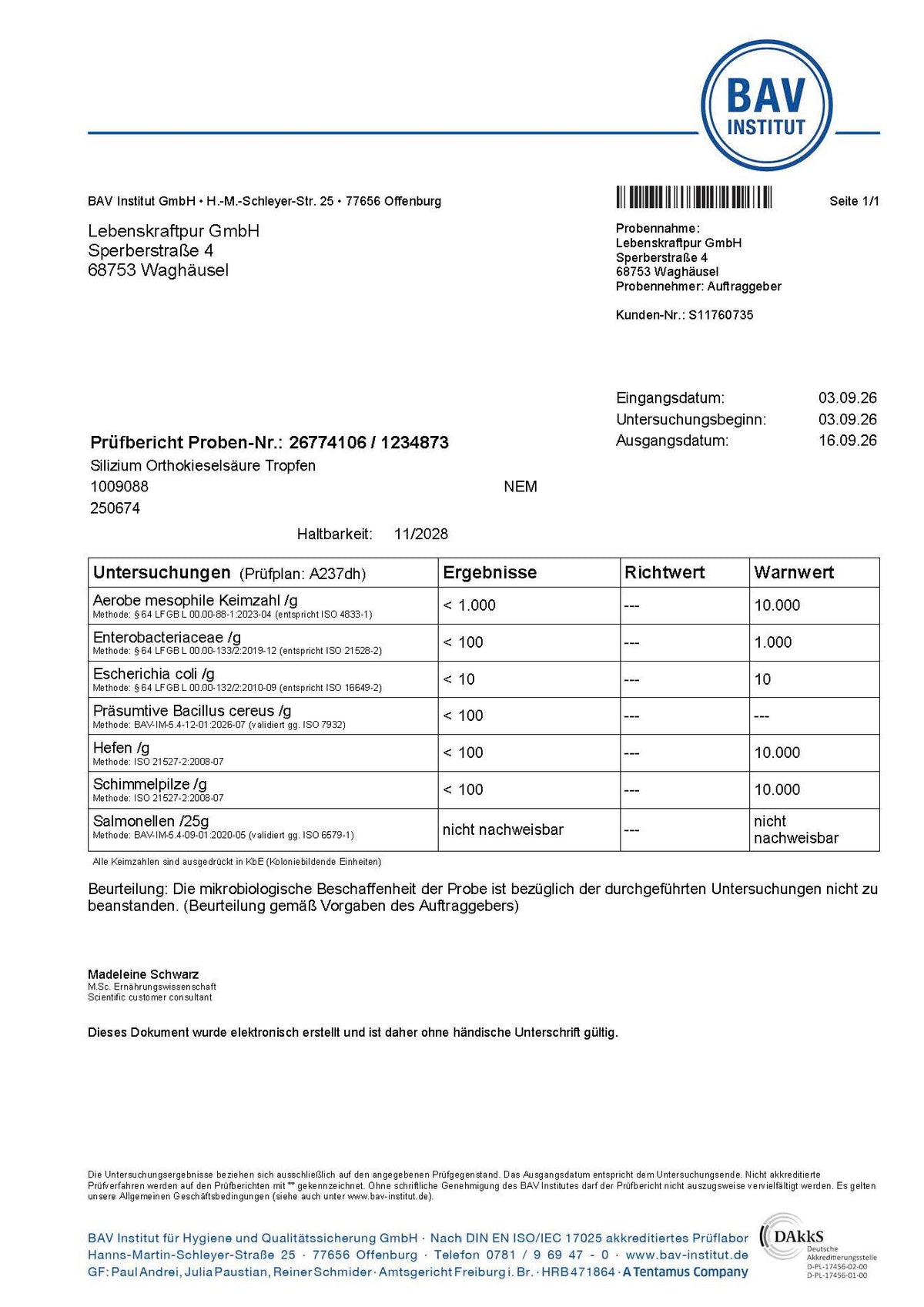 Silizium Orthokieselsäure Tropfen