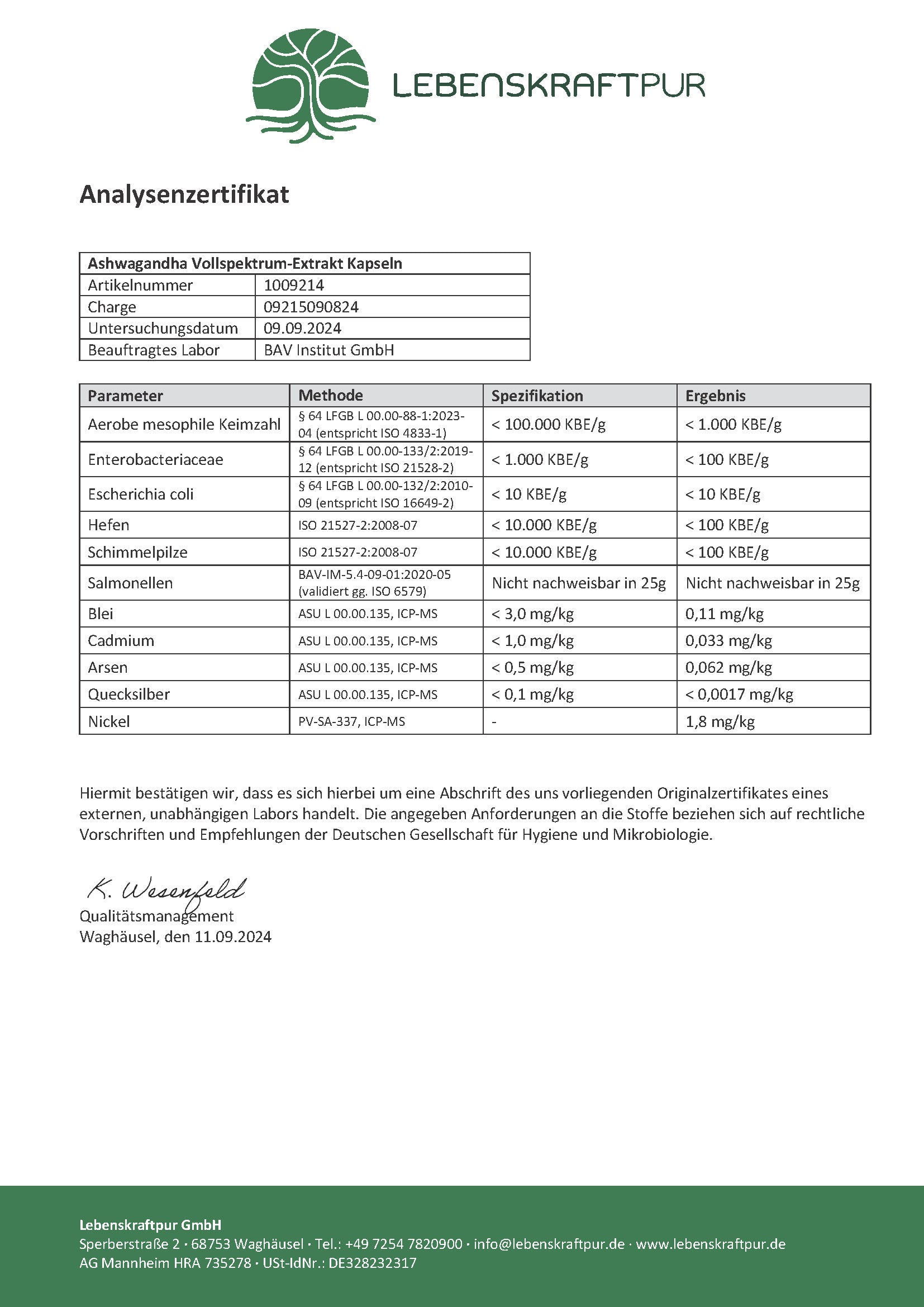 Produktbild Ashwagandha Vollspektrum-Extrakt Kapseln