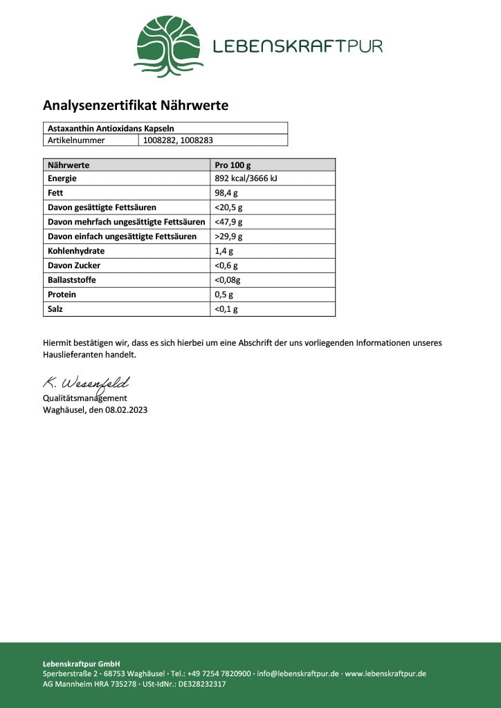 Produktbild Astaxanthin Kapseln