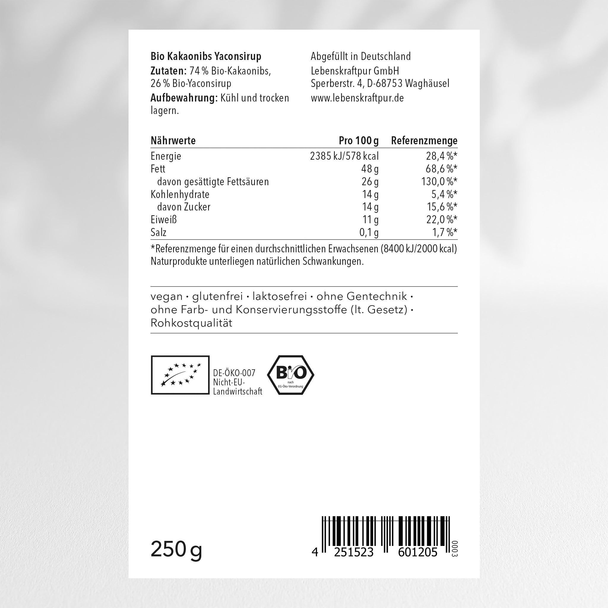 Bio Kakaonibs Yaconsirup