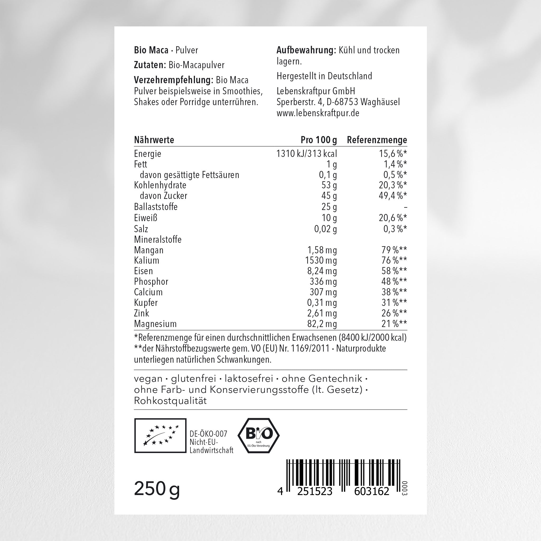 Sibia Pulver Bio Maca Pulver online kaufen | Lebenskraftpur