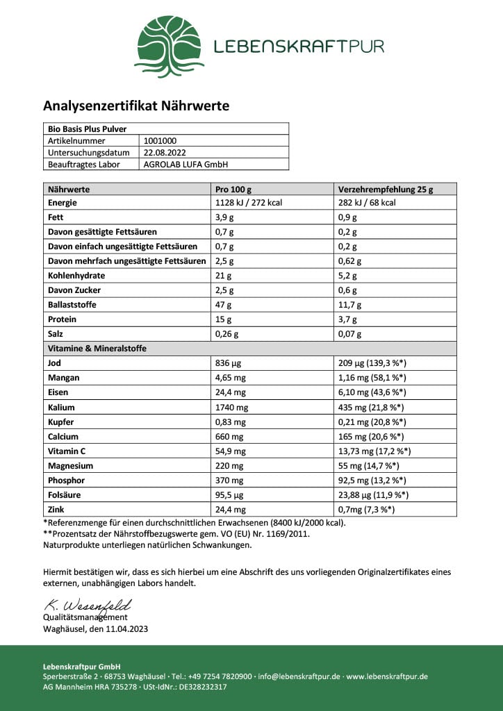 Produktbild Bio Basis Plus Pulver