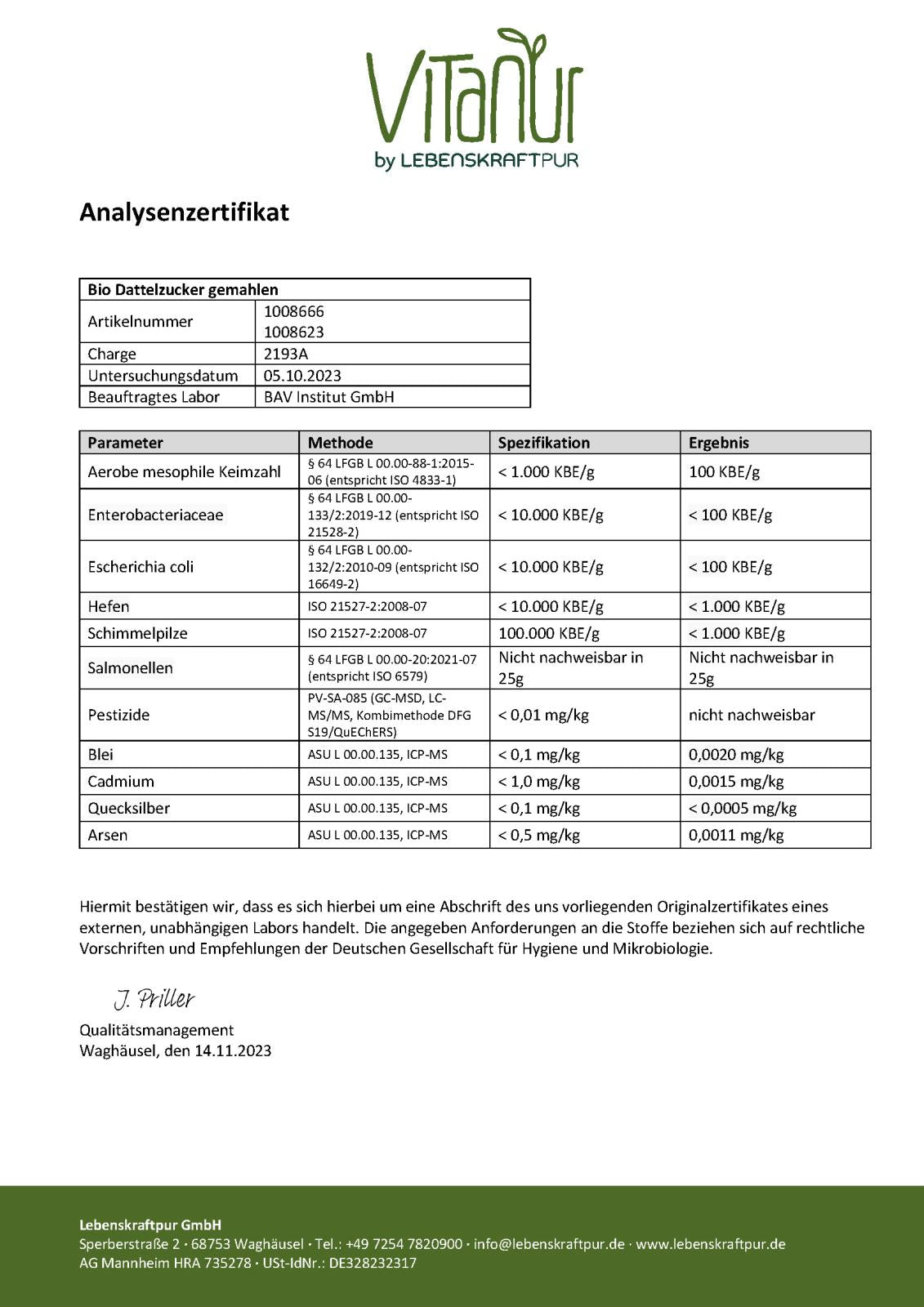 Produktbild Bio Dattelzucker Pulver