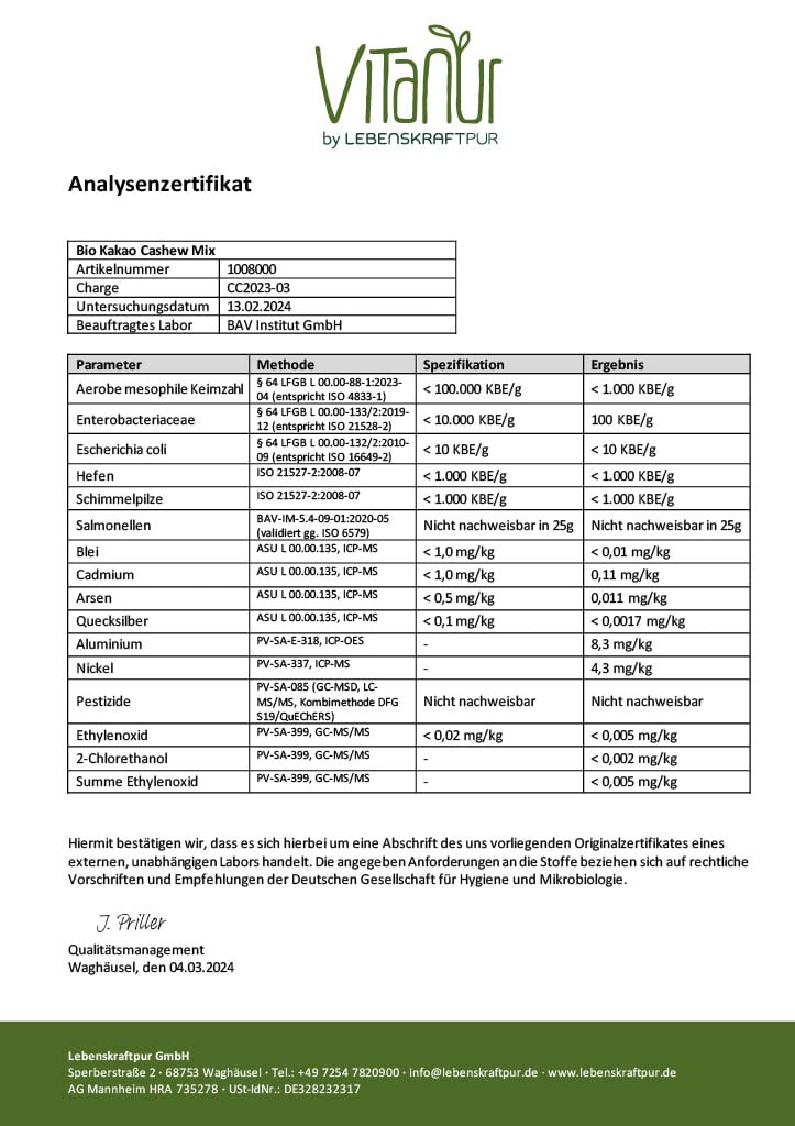 Produktbild Bio Kakao Cashew Mix