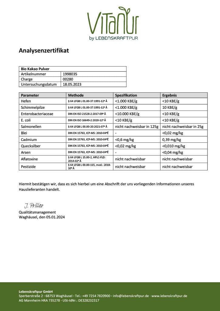 Produktbild Bio Kakao Pulver
