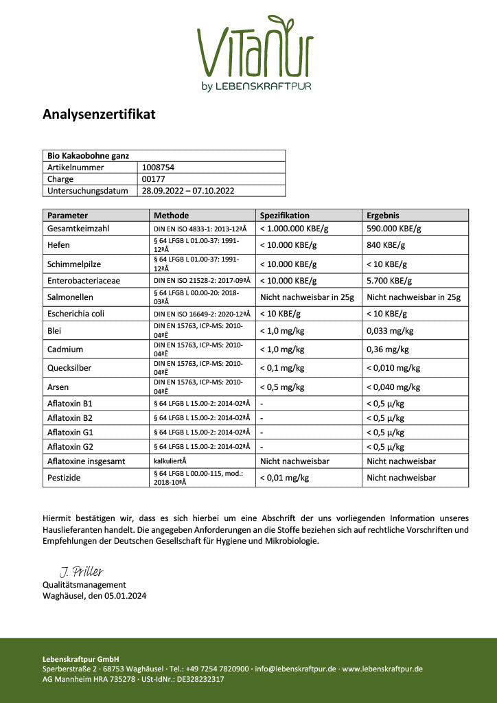 Produktbild Bio Kakaobohne Ganz