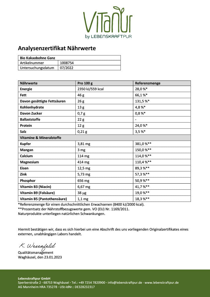 Produktbild Bio Kakaobohne Ganz
