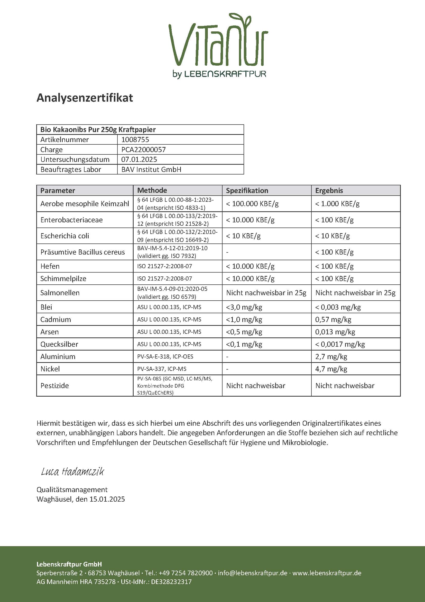 Produktbild Bio Kakaonibs