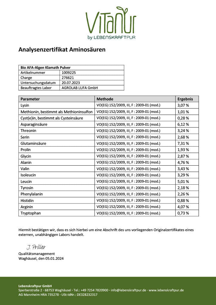 Produktbild Bio AFA-Algen Klamath Pulver