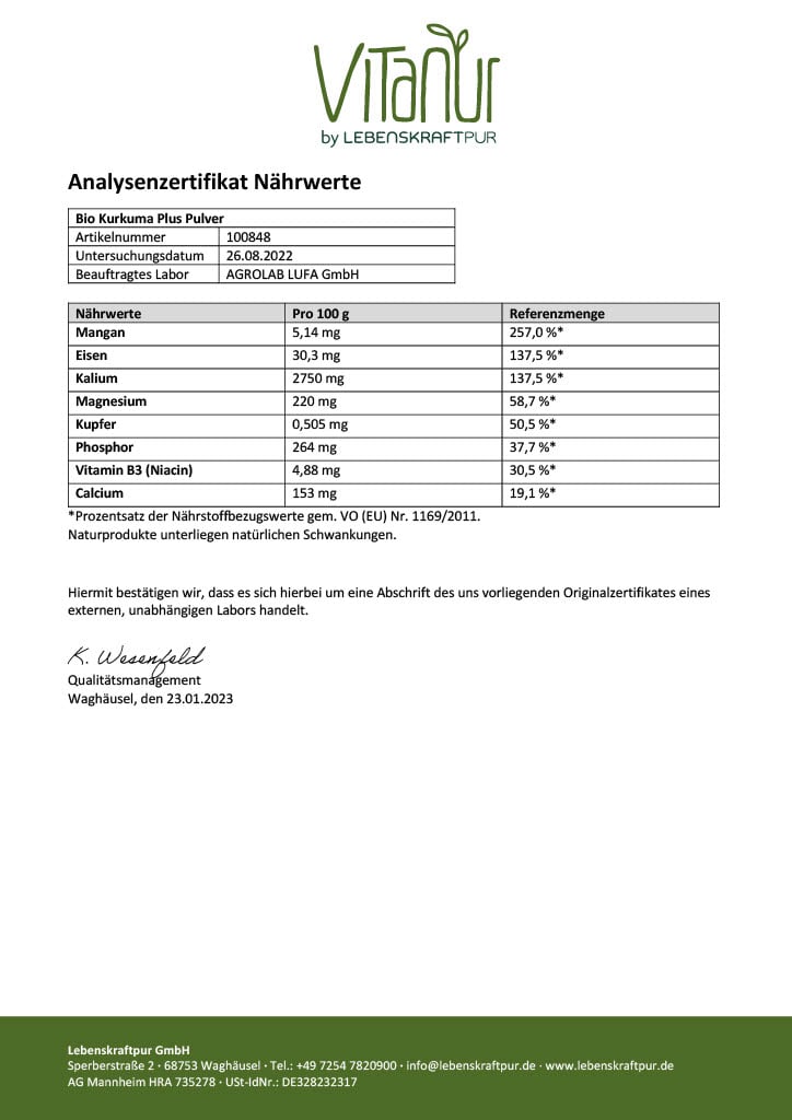 Produktbild Bio Kurkuma Plus Pulver