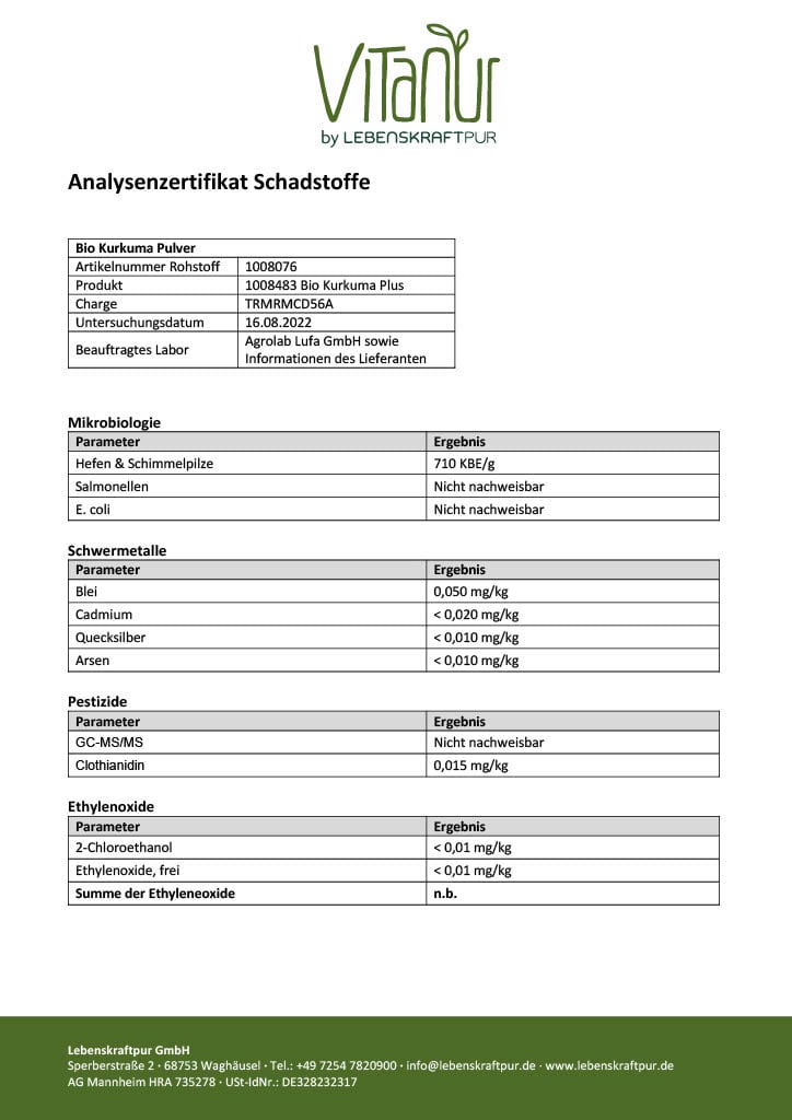 Produktbild Bio Kurkuma Plus Pulver