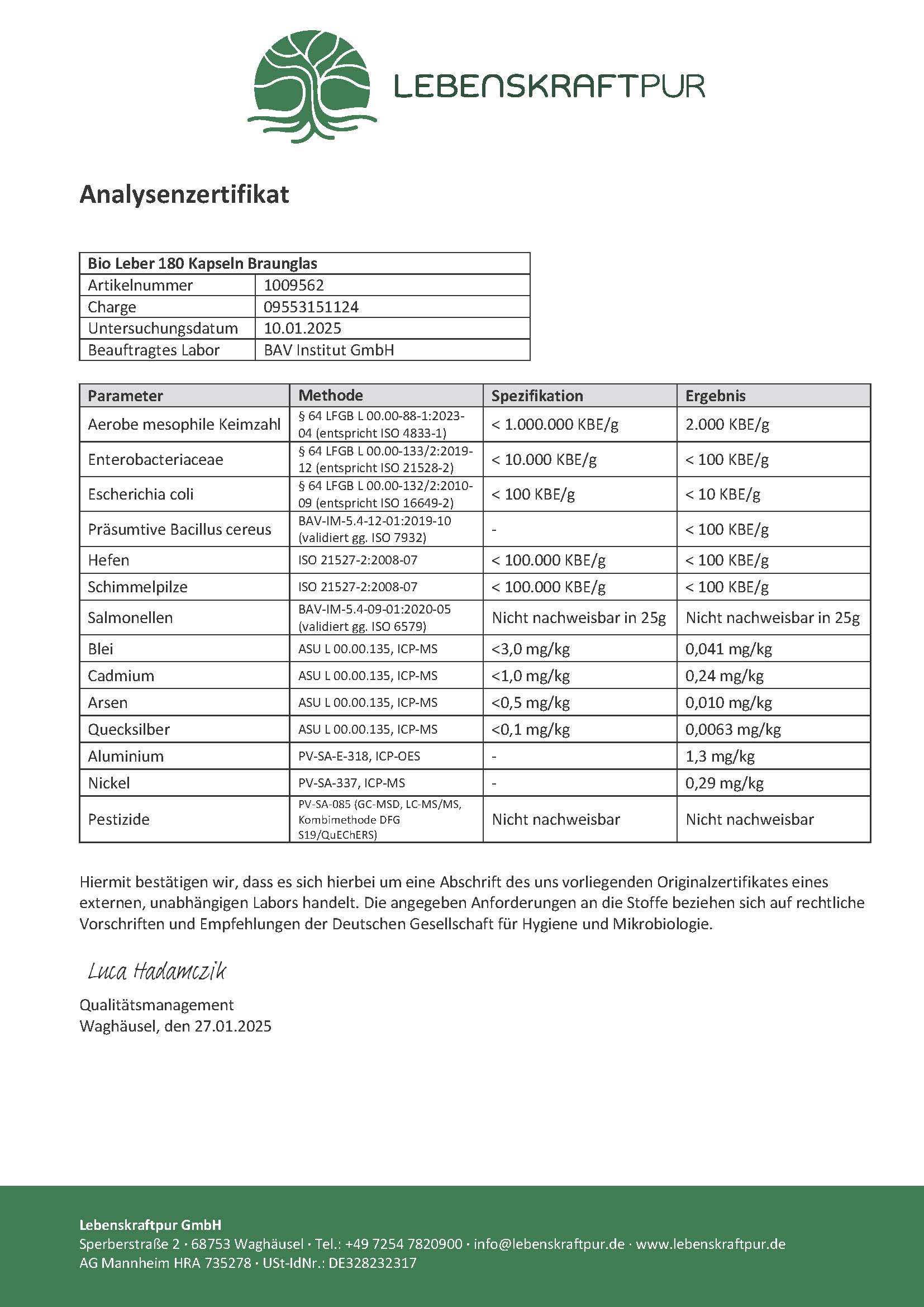 Produktbild Bio Leber Kapseln