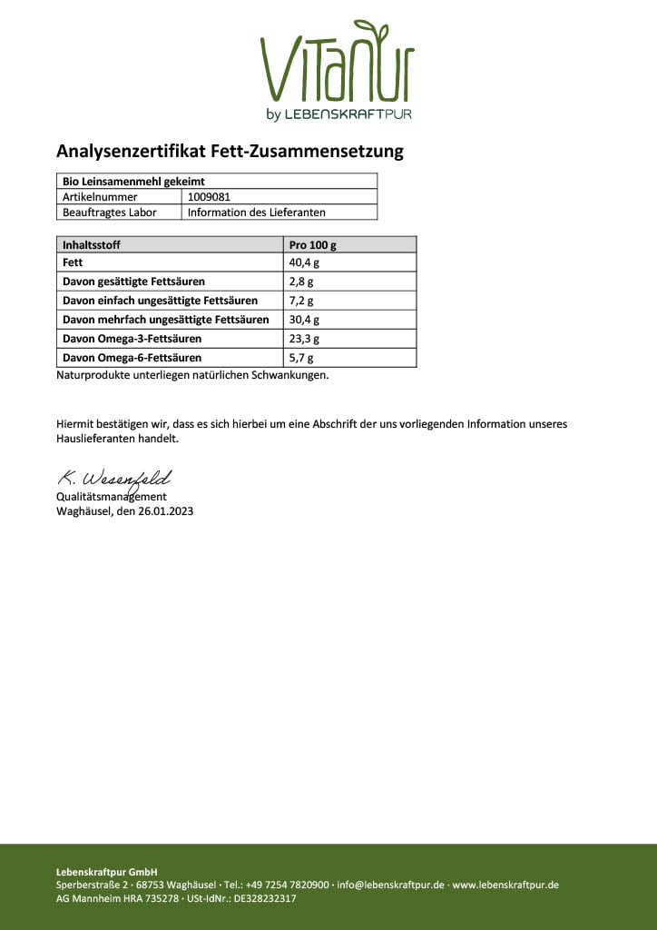 Produktbild Bio Leinsamenmehl Gekeimt